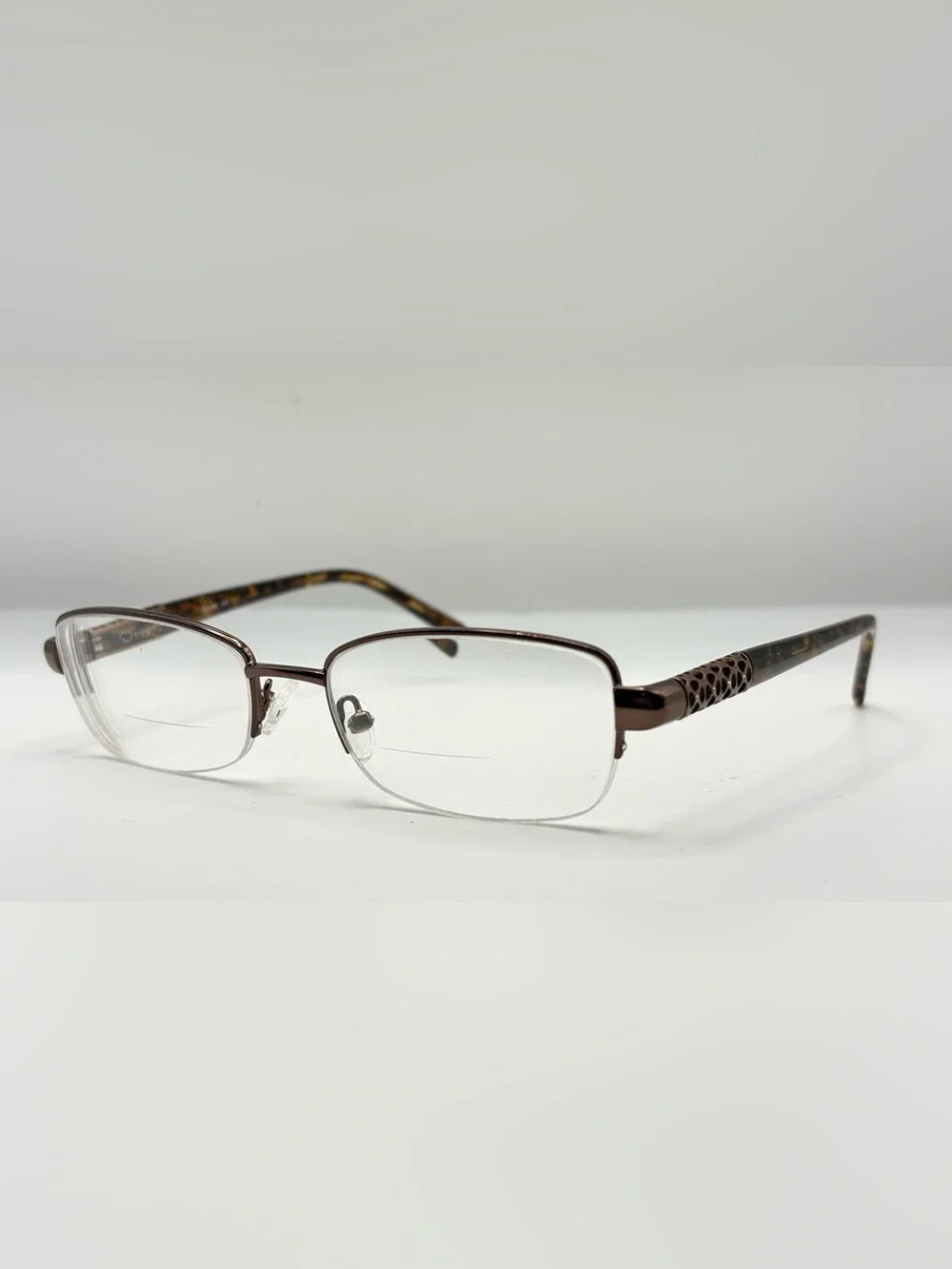 Oscar de la Renta OSL466 Brown Half-Rim Sunglasses Frames Only